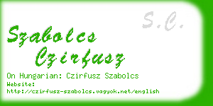 szabolcs czirfusz business card